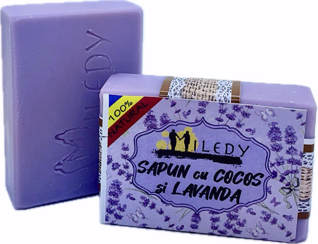 Sapun natural cu cocos si lavanda
