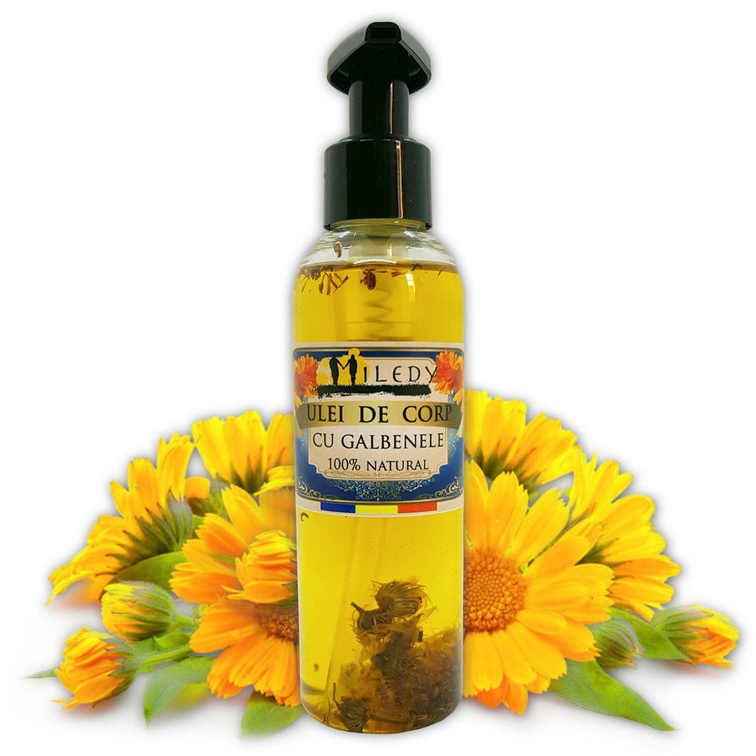 ulei-natural-pentru-de-masaj-piele-uscata-hidratant-bio-cu-macerat-extract-de-galbenele-foarte-bun-hidratare-ten-fata-uscata-par-uscat-fire-despicate-produs-natural-romanesc-Miledy-Na.jpg